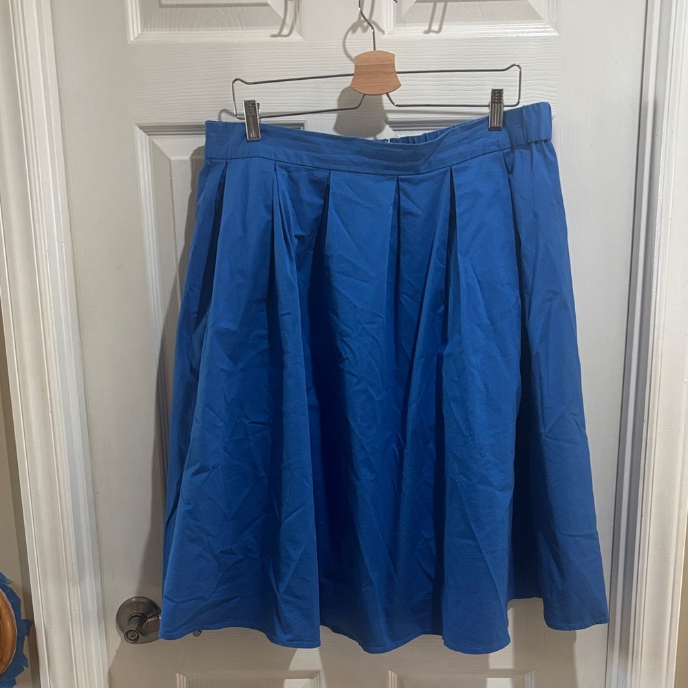 Eloquii Vibrant Blue Midi Skirt